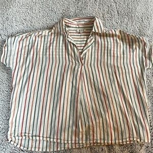 Madewell cropped stripe cotton pullover